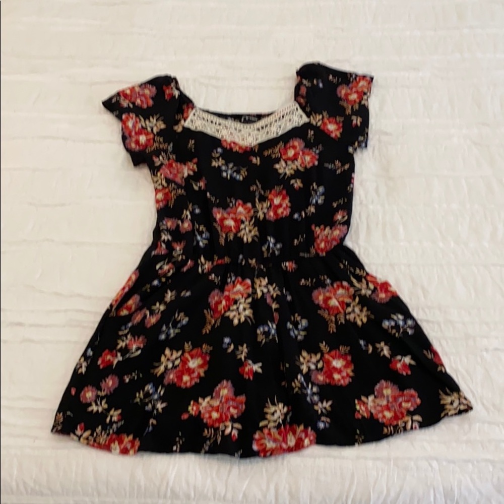 Art Class black floral romper